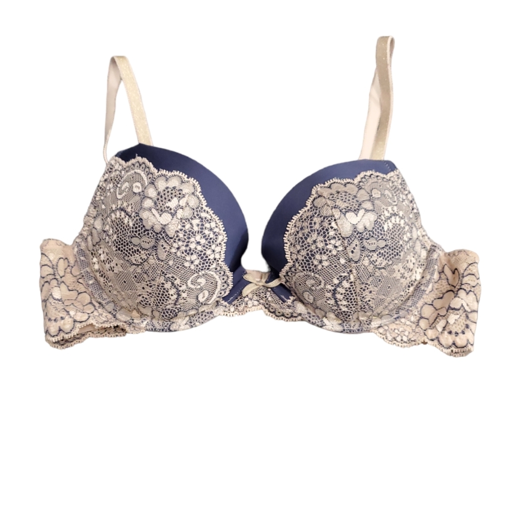 Victoria's Secret Dream Angels Blue With Ladce Push Up Bra